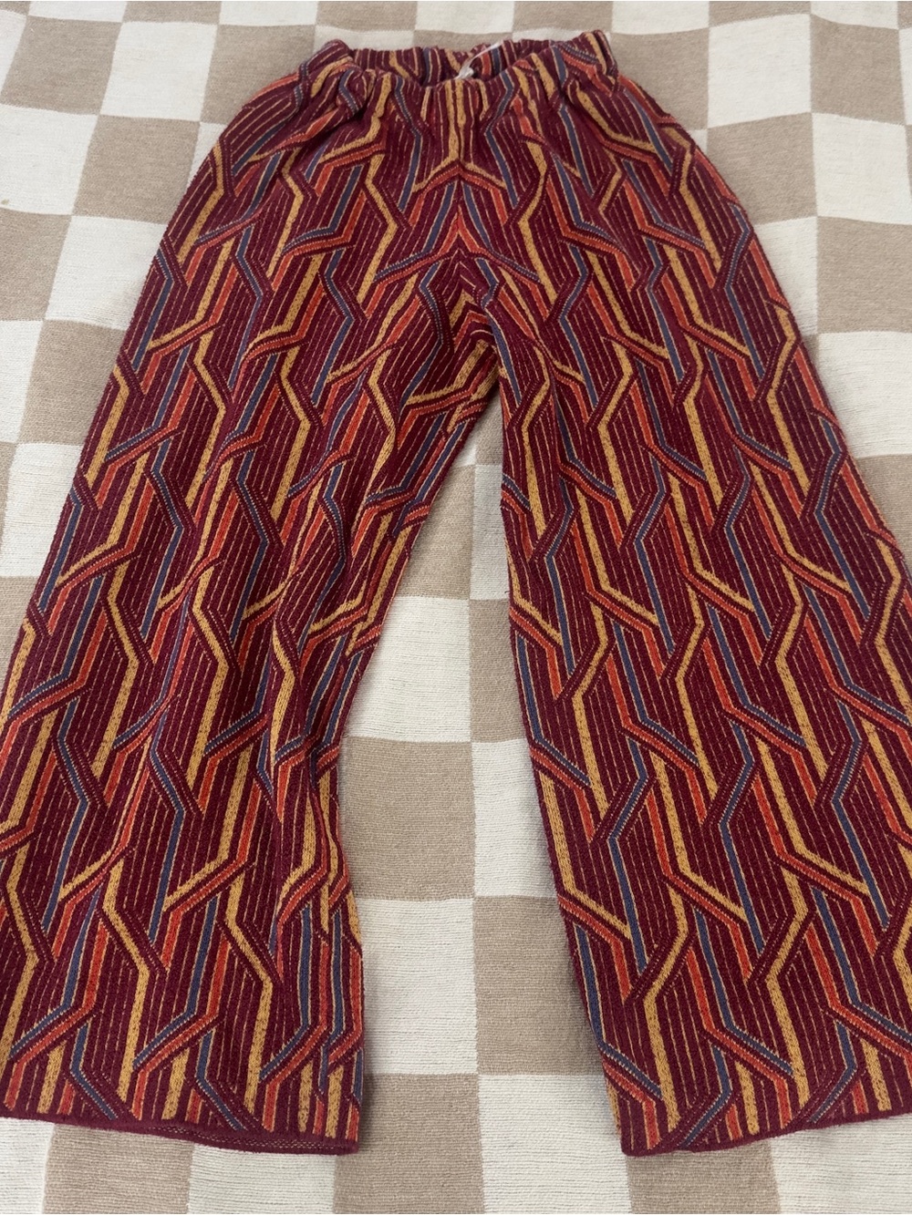 Women’s free people Patterned Maroon Wide-Leg Pants